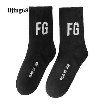 Lijing Fear Of God Essentials FG ถุงเท้ายาวใส่ได้ทั้งชายและหญิง,ถุงเท้าแฟชั่นแนวสตรีทฮิปฮอปรูปสัตว์ถุงเท้ากีฬา