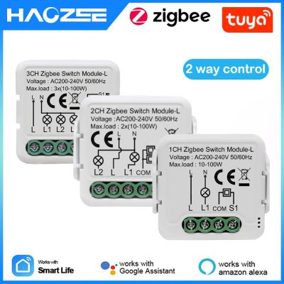 Tuya Smart ZigBee Switch Module 10A No Neutral Wire Required Smart Home DIY Light Breaker Work with Alexa Google Home