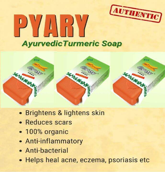 3pcs PYARY TURMERIC Soap 100 Original from UAE Whitening AntiAcne