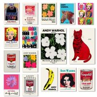 ❁☊✻ Andy Warhol Pop Art ผ้าใบโปสเตอร์ดอกไม้ภาพวาดวินเทจยอดนิยม Wall Art การพิมพ์สำหรับห้องนั่งเล่น Home ภาพ Wall Decor