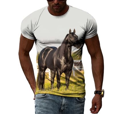 Personality Creative Design Horse graphic t shirts For Men Summer Fashion Casual 3D Printing t-shirts with short sleeves Tops
