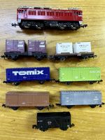 Preowned Tomix N Electric Locomotive ED61, Tomix Freight Wagons, 7 car set. Fully tested, as new condition. (GL20) Tomix N Electric Locomotive ED61, Tomix Freight Wagons, ชุดรถ 7 คัน ทดสอบครบ สภาพเหมือนใหม่