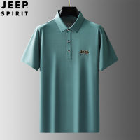 JEEP SPIRIT เสื้อยืดแขนสั้นผ้าคอตตอนเมอร์ไรซ์สำหรับผู้ชาย,เสื้อยืดผ้าฝ้ายเมอร์ไรซ์สำหรับฤดูร้อนเสื้อโปโลเสื้อโปโลแขนสั้นสั้นสำหรับผู้ชาย