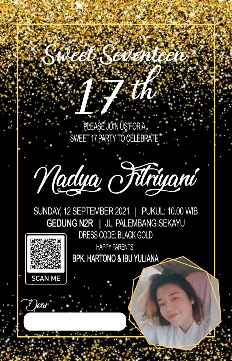 30 pcs Undangan Sweet Seventeen | Undangan Ulang Tahun Anak | Undangan