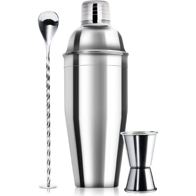 24Oz Professional Beverage Mixer Bar Set - Professional Alcoholic Drinks Shaker and Gage &amp; Mixing Spoon Set