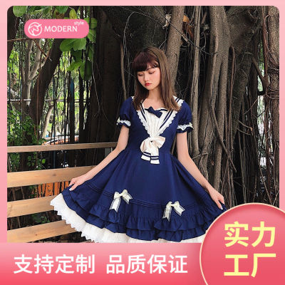 เสื้อผ้าฤดูใบไม้ร่วงใหม่ผู้หญิงน่ารักและน่ารักทุกวัน Lolita ชุดเดรส ชุดเดรสแขนสั้น โลลิต้าโลลิต้าเสื้อผ้าญี่ปุ่น