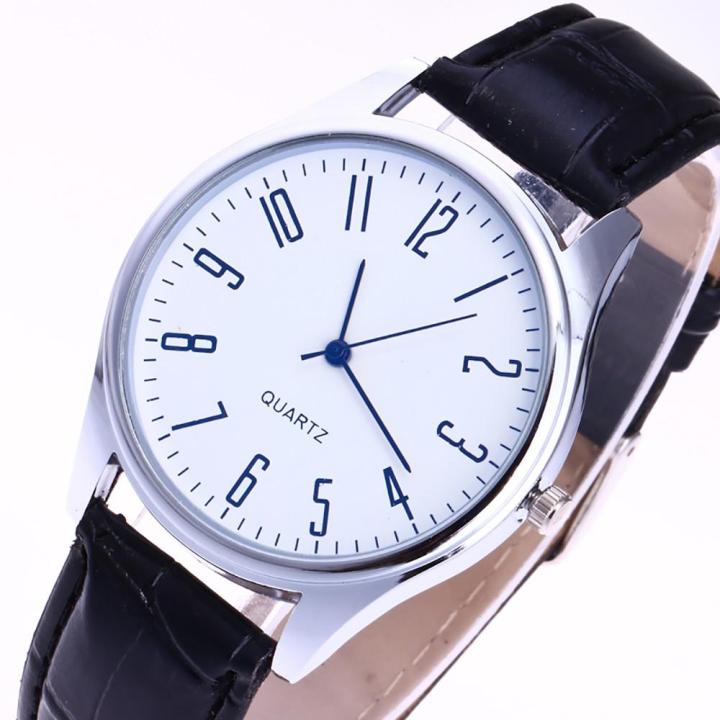 นาฬิกาข้อมือธุรกิจข้อมือควอตซ์สายหนังนาฬิกาข้อมือหรูหราลำลองแบบผู้ชายแฟชั่น