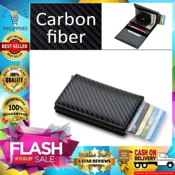 Business Aluminum Wallet Automatic Slide Card Case Carbon Fiber