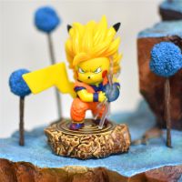 4 Pokemon Kawaii Pikachu Anime Figure Cosplay Dragonball Son Goku Model Statue Children Toys Room Decor Desk Setup Figurine