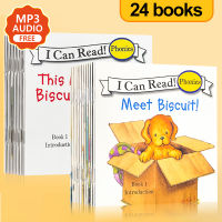 24เล่ม/ชุด I Can Read Biscuit Series Phonics Book Bed Time Story Books For Kids Beginners English Edudcational Learning Materials Children Books Picture Books Children Story Book Reading Book Gifts
