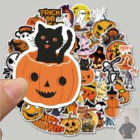 Halloween Pumpkin Stickers Christmas Pumpkin Head Horror Stickers Luggage Car Motorcycle Personalized Decoration Stickers 【OCT】