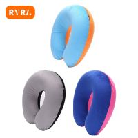 U-shaped Travel Pillow Car Air Flight Office Inflatable Neck Pillow Short Plush Cover PVC Support Headrest Soft Nursing Cushion