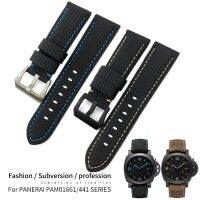 ✲✙☏ 22 มม. 24 มม. 26 มม. คุณภาพสูงผ้าใบไนลอนสายนาฬิกาหนังสำหรับ Panerai Watchband pam01661/00441 สายรัดข้อมือสร้อยข้อมือ