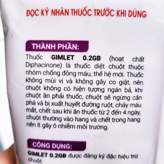 Thuốc diệt chuột trộn sẵn gimlet 0.2b gói 100g - ảnh sản phẩm 5