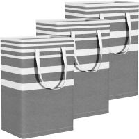 Laundry Basket, 3-Pack Waterproof Laundry Hamper, Collapsible Laundry Bag with Extended Handles, Laundry Room