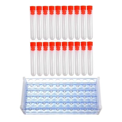 【CW】 1X Plastic Test Tube Stand Bracket Rack For 12 13MM Tubes 50 Hole Positions amp; 20 Pcs Non Completed Lab T