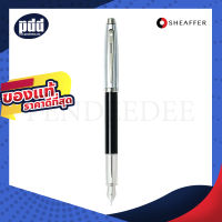 SHEAFFER ปากกาหมึกซึมเชฟเฟอร์ 100 บรัชโครม/ดำ - SHEAFFER 100 Brush Chrome/Black Fountain Pen #9313-0M [เครื่องเขียน Pendeedee]