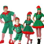 Holiday Elf Family Costumes Christmas Eve Boys and Girls Cosplay Party