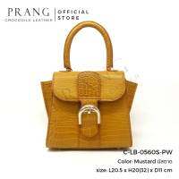 Prang Crocodile Leather Top Handle Bag Handbag กระเป๋าถือสตรี กระเป๋าผู้หญิง หนังจระเข้ C-LB-0560S-PW