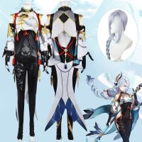 Shenhe Cosplay Game Genshin Impact Costume Shenhe Jumpsuit Wig Shen He Genshin Battle Suits Cosplay Anime Outfits Game Costume