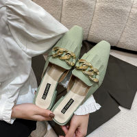 Sweet Chain Female Slippers Slip-ons Shoes Spring Summer Sandals 2021 Womens Mules Shoes Women Ladies Slides