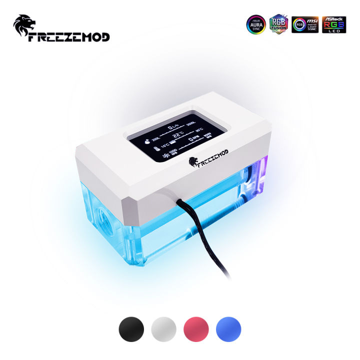 freezemod-lcd-flowmeter-liquid-cooling-เครื่องวัดอุณหภูมิน้ำหลายฟังก์ชั่น-aio-อุณหภูมิไฟฟ้า3in1พัดลม-rpw-speed-monitor