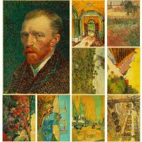 Famous Oil Painting Collection Posters Van Gogh Works Retro Kraft Paper Home Bar Cafe Wall Decor Aesthetic Art Wall Paintings Drawing Painting Supplie