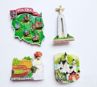 【YF】☏  Resin fridge souvenir Poland maps Vienam Angkor Wat tourism refrigerator stickers home decor