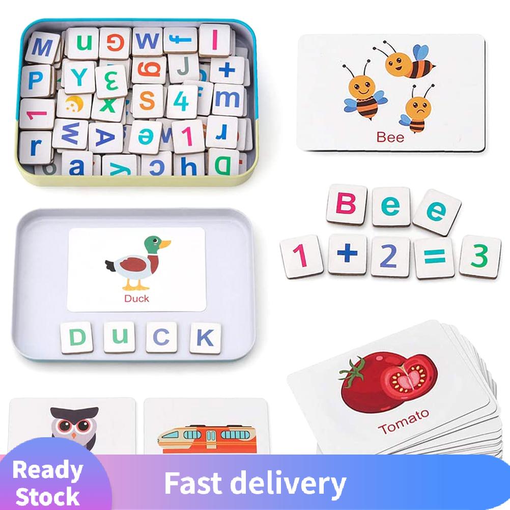 Wooden Magnetic Letters and Numbers Toys Kids Fridge Magnets ABC 