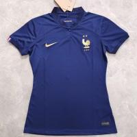 2022 2023 ล่าสุด เสื้อกีฬาแขนสั้น ลายทีมชาติฟุตบอล France home ฤดูกาล 2022 ไซซ์ S-XXL สําหรับผู้หญิง