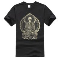 Mens Large T-shirt Cheaper New Tshirts Dead Buddha Weathered Skeleton Om Pure Cotton Skull Punk T Unique Design