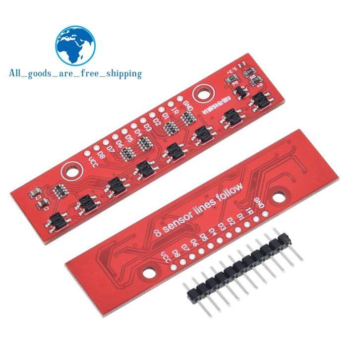 โมดูลการติดตามโมดูลเซ็นเซอร์ตรวจจับอินฟราเรด DIY สำหรับ A Rduino 8-Channel ตรวจจับอินฟราเรดล่าโมดูล8bit โมดูลเซ็นเซอร์