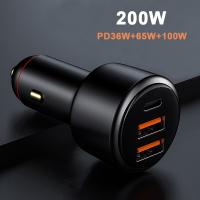 200W Car Charger 100W SFC Fast Charging + 65W Supervooc 2.0 +PD 36W Quick Charger for iPhone 13 Huawei HONOR OPPO Realme OnePlus Car Chargers