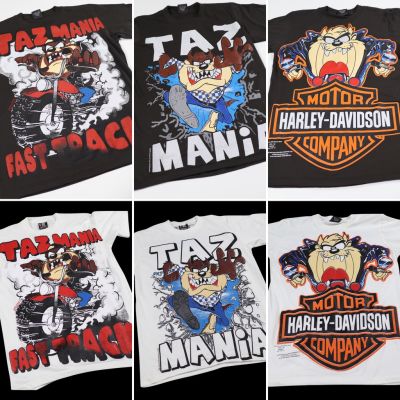 Unisex เสื้อยืดTaz-Mania เสื้อการ์ตูนLooney Tunes เสื้อวินเทจงานใหม่ S-5XL