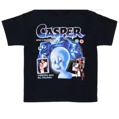 เสื้อยืดผ้าฝ้าย CASPER MOVIE BOOTLEG OVP OVERPRINT MOVIE CARTOON Tag WILD OATS เสื้อลายการ์ตูน การ์ตูนแคสเปอร์ ผีน้อยน่าS-5XL