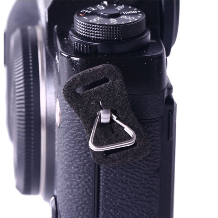 ขาย-50-100ชิ้นหนังที่ครอบสายคล้องกล้องสามเหลี่ยมแยกแหวนตะขอสำหรับ-fujifilm-canon-nikon-sony-olympus-pentax-กล้อง-dslr