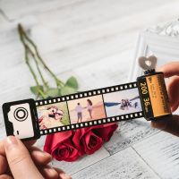 【CW】◙  Customize 10/15/20/25/30 Photos Memory Film Roll Keychain Custom Photo Album Personalized Day