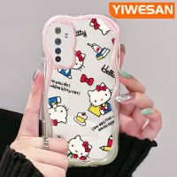 YIWESAN เคสสำหรับ Realme 6 Pro 6S Narzo เคสลายแมว Hello Kitty สีสันสดใสเคสป้องกันกล้องเคสโทรศัพท์โปร่งใสเคสซิลิโคนอ่อนชัดเจนกันกระแทก