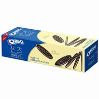 ขนมคุกกี้สอดไส้ครีมวะนิลา oreo thins vanilla mousse 84g 오레오 씬즈