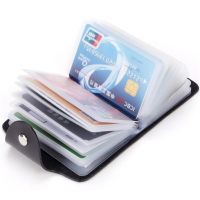 1pc PU Multifunctional 24-bit Card Bag Portable ID Card Credit Card Business Card Storage Bag Candy Color Boy and Girl Wallet Card Holders