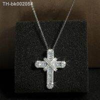 ❡◆ Luxury Women White Crystal Pendant Necklace Charm Silver Color Chain Necklace for Women Cute Bridal Cross Wedding Necklace