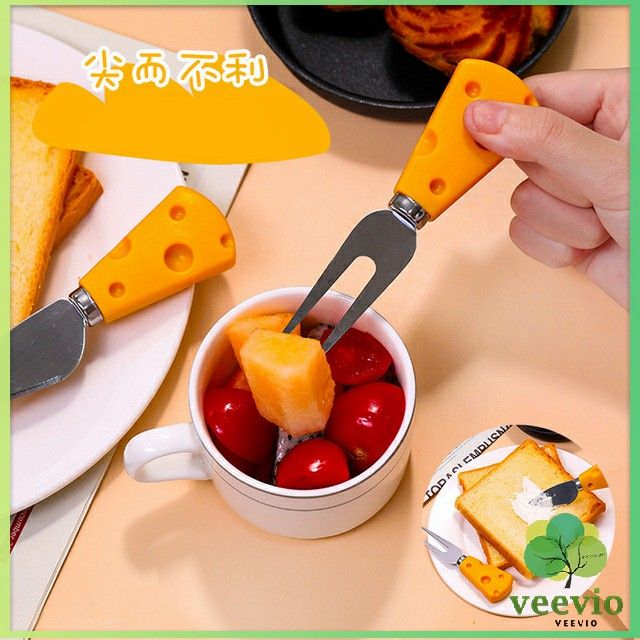 veevio-ช้อนส้อมด้ามชีส-ช้อนส้อมเกาหลี-มีดตัดเนย-ส้อมจิ้มผลไม้-tableware-มีสินค้าพร้อมส่ง