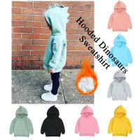 2022 Kids Dinasaur Warm Fleece Hoodies Sweatshirt Todder Teens Cotton Bear Spring Hooded Sweatwear Clothes Pullover Outwear Top