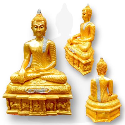 LEKO-4พระพุทธเมตตามหาลาภ พระพุทธรูปศิลปะอินเดีย เนื้อเรซิ่นสีน้ำทอง หน้าตัก 5 นิ้ว สูง 10 นิ้ว บูชาแล้วพุทธคุณครอบจักรวาล เด่นด้านเมตตามหานิ