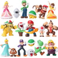 New Super Mario Bros Luigi Yoshi Bowser Donkey Kong Wario Action Figure Toys Collectible Model Children Birthday Gifts