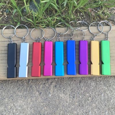 Portable Aluminum Safety Whistle Outdoor Hiking Camping Survival Emergency Key Chain Multi-tool Double Tube Survival Whistle Survival kits