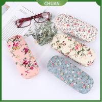 CHUAN ผ้าลายดอกไม้ เคสแว่น พื้นที่จัดเก็บ กล่องใส่แว่นตา กล่องแว่นอ่านหนังสือ กระเป๋าแว่นกันแดด ป้องกันแว่นตา