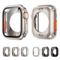 ？》：“： Screen Protector Cover For  Watch 44Mm 45Mm 40Mm 41Mm Hard PC Front Rear Bumper Case For Iwatch 8 7 6 5 4 Change To Ultra