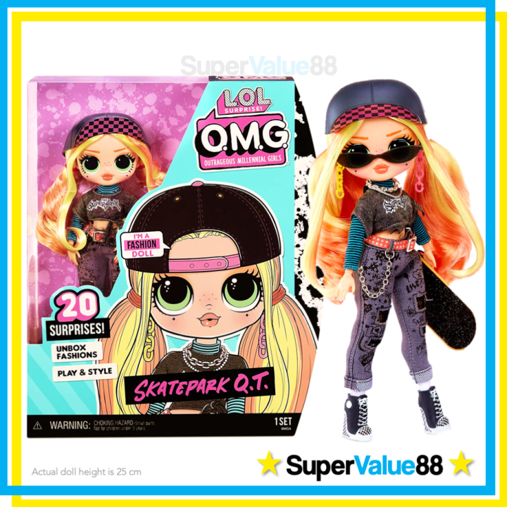 Original LOL Surprise! OMG Skatepark QT Skater Fashion Doll with 20