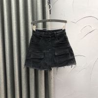 COD ❣ The Outline Shop27dgsd6gfd Denim short skirt women s anti-glare 2022 new spring and summer large size high waist slim fit A-line half-body bag hip